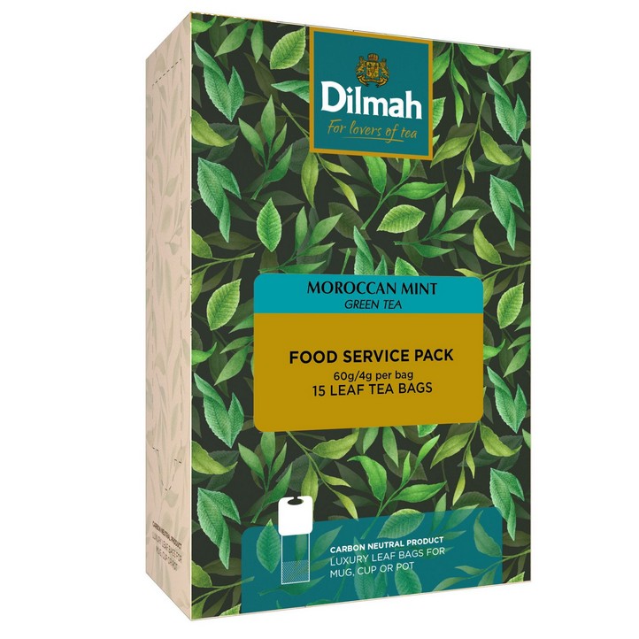 фото Чай Dilmah зеленый для чайника «Марокканская мята», 15 пак.